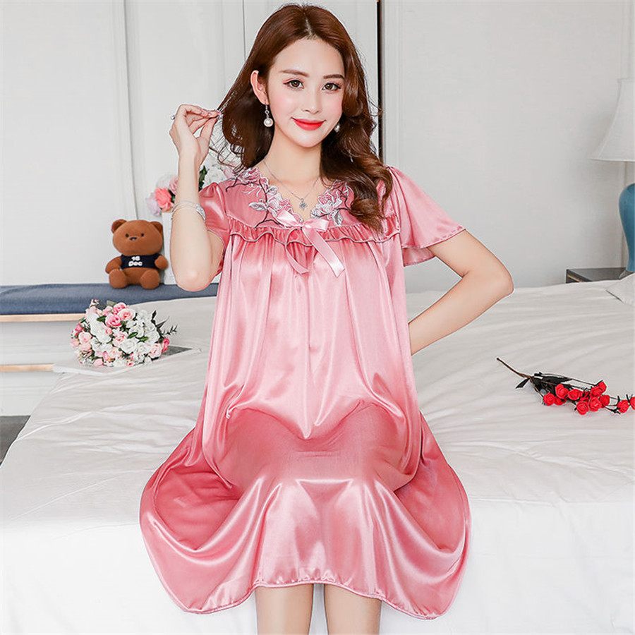 Robe Silk Women - NEUE Sommer Eis Seide Nachthemd Weibliche