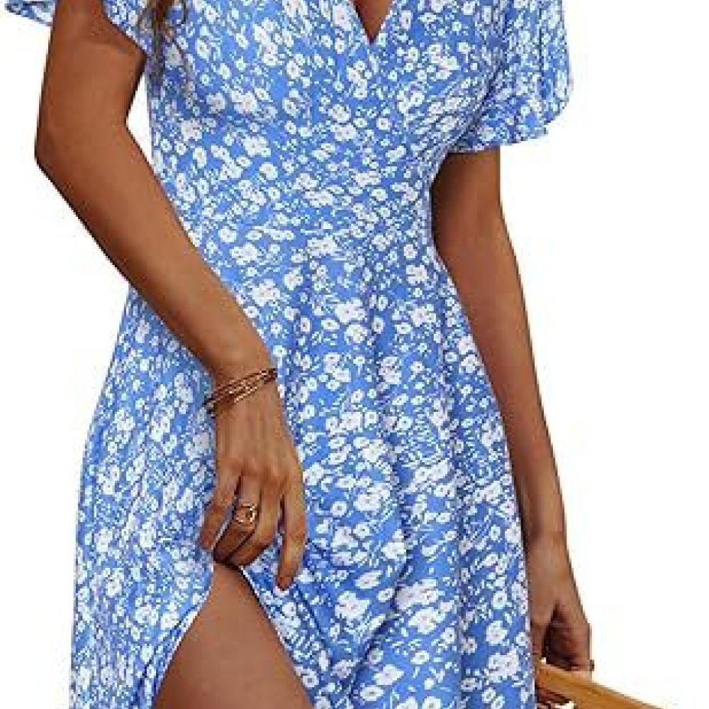 Boho-Blumenmuster Damenkleid V – Robe Silk Women Bewertung und Preis